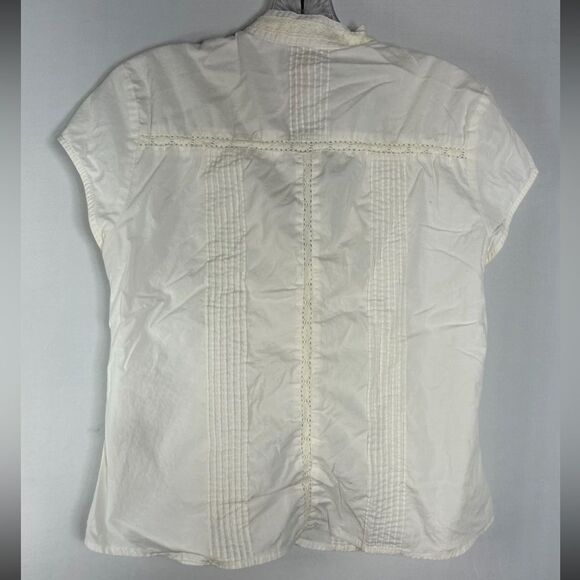 Andrew & Co ladies shirt button fairycore academia medium cotton y2k 90s crochet - Picture 7 of 9